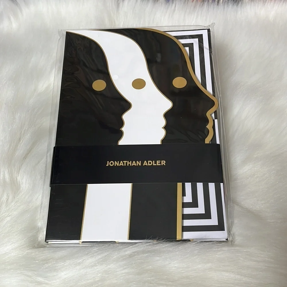 NWT Jonathan Adler A5 Die-cut Faces Notebook, Journal, or Diary with Stickers
